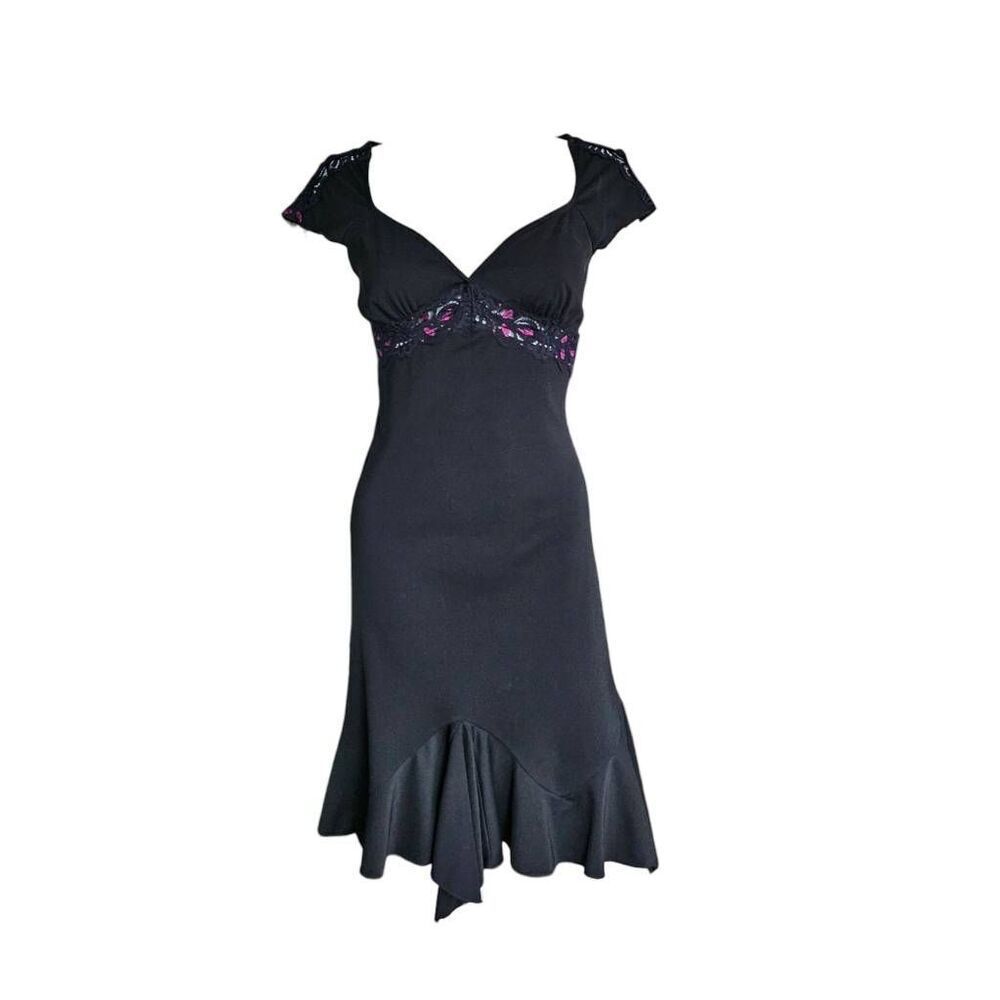 vintage whimsigoth lace midi dress